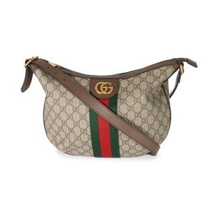 Gucci Beige and Green Shoulder Bag